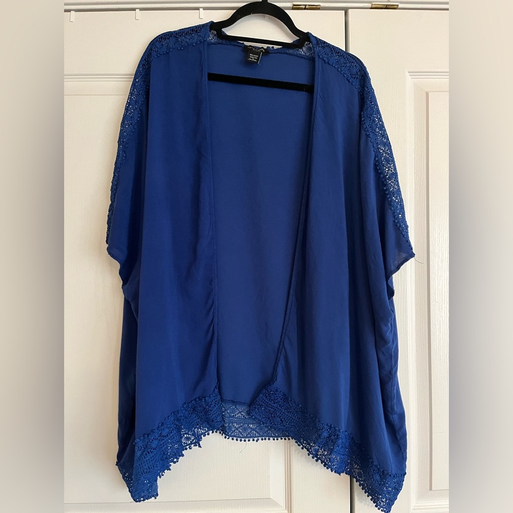 Blue Lace Kimono Cardigan